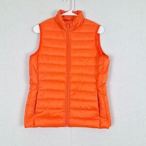 Down Packable Quilted Vest Be Inspired Sz Medium Womens Orange Outdoors Gorpcore